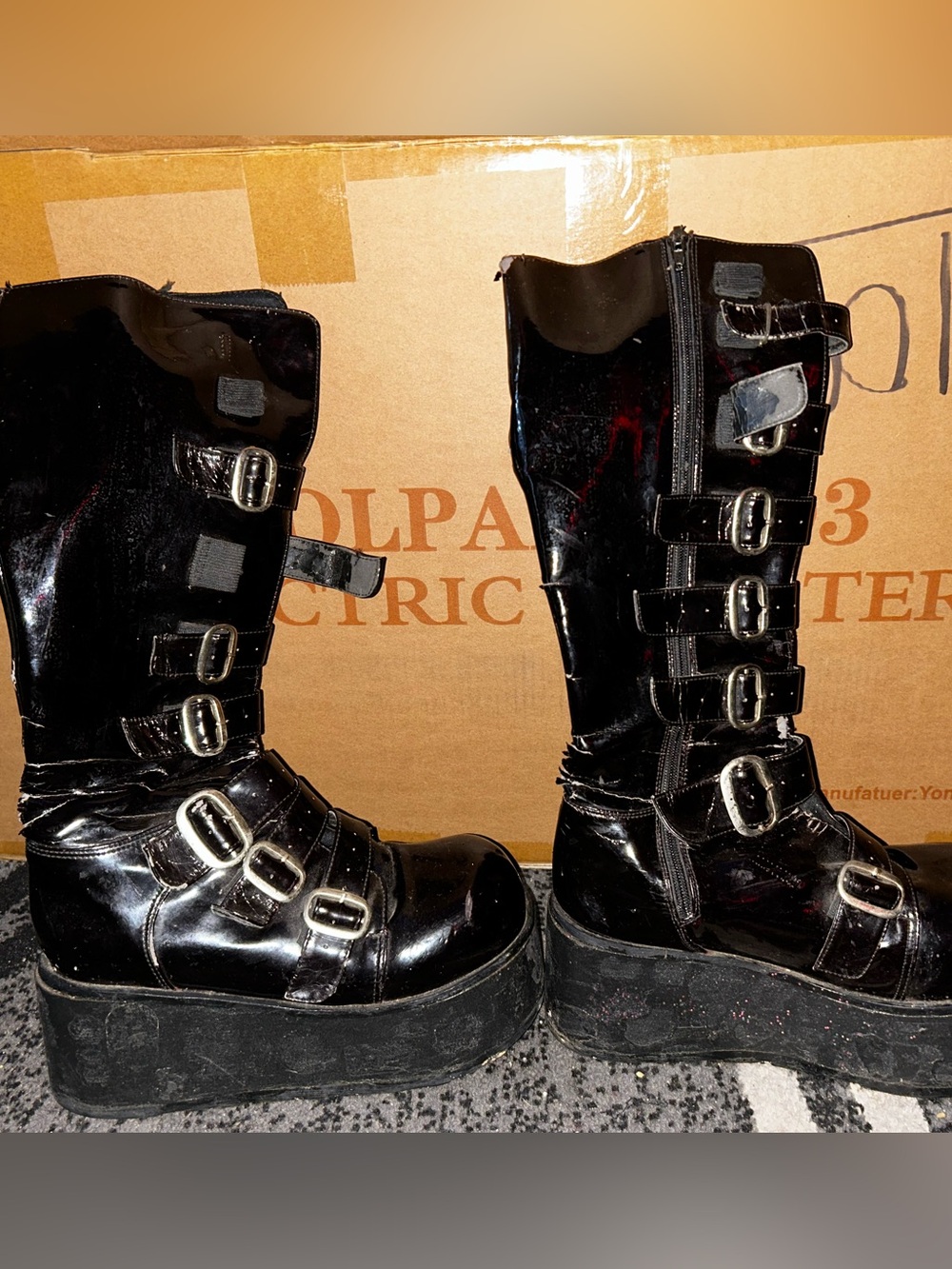 Vintage Demonia Concord 108 platform Black cherry  boots club kid scenester